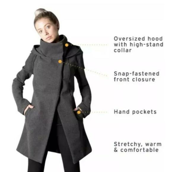 BETABRAND All Day Gray Mock Neck Coat Jacket - Picture 1 of 8